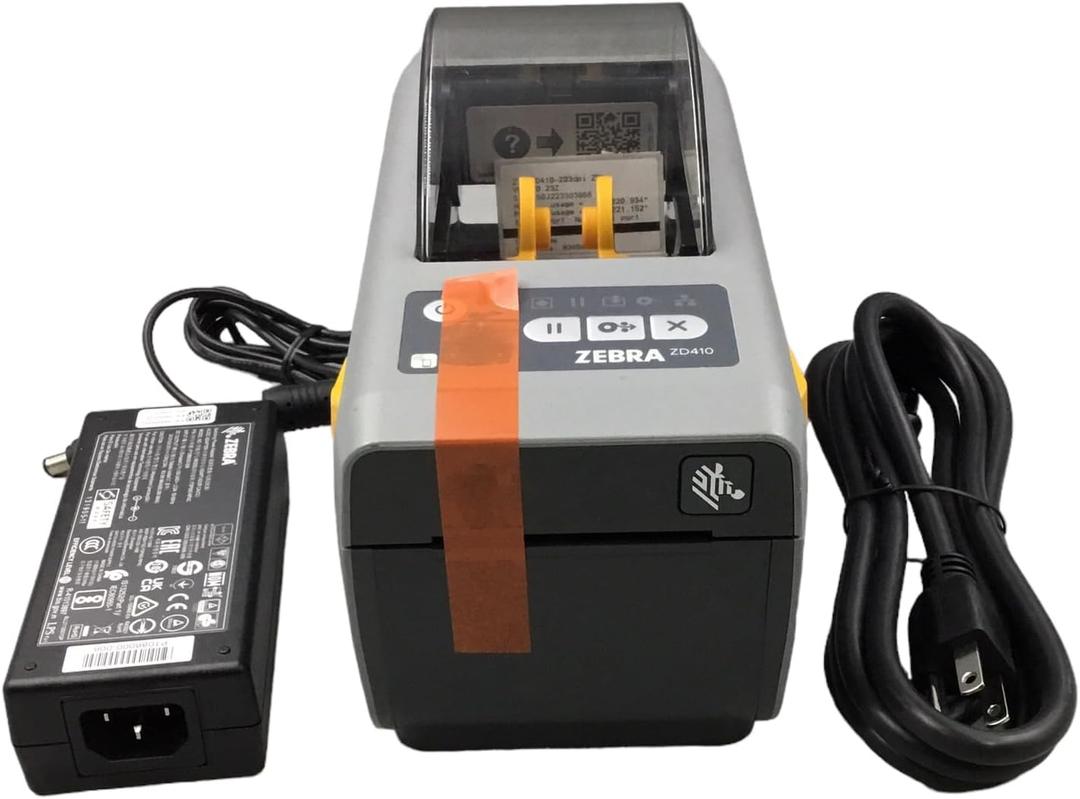 ZEBRA ZD410 Direct Thermal Only Desktop Printer - Ethernet, Bluetooth, USB and USB Host Connectivity, 2"" Print Width, 203 DPI, ZD41022-D01E00EZ- , Monochrome