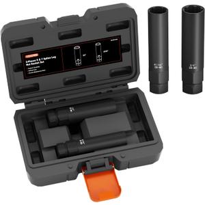 2-Piece 6 & 7 Spline Lug Nut Removal Tool Kit - Master Key Set for Stripped Frozen Rusted Wheel Locks