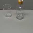 5 Pack Bamboo Bathroom Accessories Set with Tray - Plastic Soap Dispenser Clear Toothbrush Holder and 2 Qtip Holder Cotton Ball Container Jar