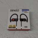 Senso Bluetooth Headphones, Best Wireless Sports Earbuds w/Mic IPX7 Waterproof HD Stereo Sweatproof Earphones for Gym Running Workout Noise Cancelling Earphones Earbuds Noise Cancelling Headsets