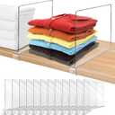 Acrylic Shelf Dividers, Clear Shelf Divider for Closet Organization 12PCS Closet Shelf Divider Closet Dividers for Shelves Shelf Organizer for Closet Shelf Organizer for Wood Closet Cabinets Separator (12Pack)