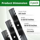 396-719 Mulching Blades for 54'' Deck Compatible with John Dee re Z375R, M143520 Lawn Mower Blades Fit Z445 Replace M145516 M152726, 3 Pack