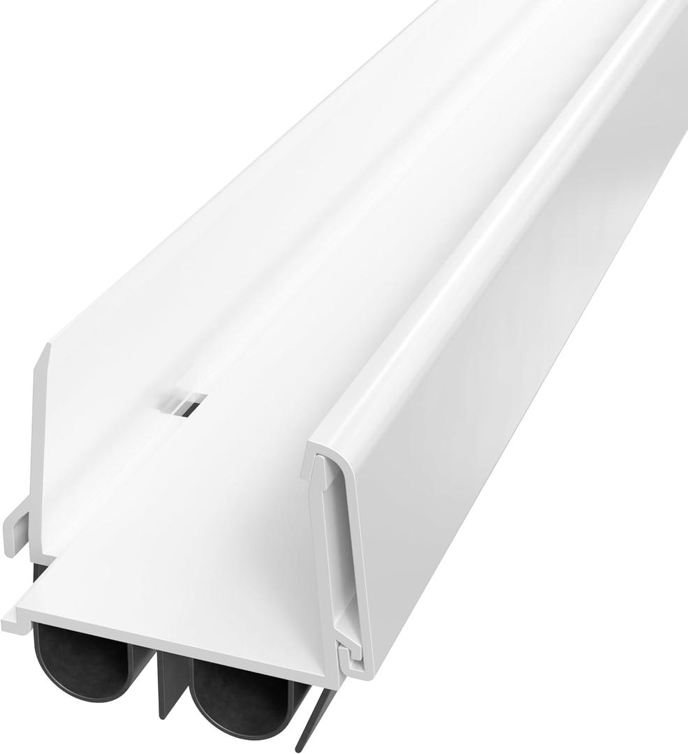 32 Inch White Adjustable Double Bubble Under Door Seal for Exterior Doors, 32 inch Door Sweep with Drip Edge & Drainage Channel Avodah Hardware