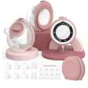 Momcozy Breast Pump V1 Pro Hospital-Grade, Hands-Free & Portable Wearable Pump, Upgraded Electric Pump with 3 Fine-Tuned Rhythms|15 Levels, Come with Leak-Proof DoubleFit Flange, Cozy Red.