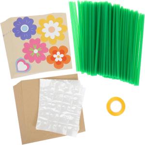 Abaodam 1Set DIY Flower Greeting Cards Craft Set Kit for Create Your Own Floral Cards for Mother's Day Classroom Activities Vintage Letter Writing Stationery