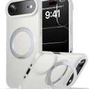 for iPhone Air Case with Stand,Fits MagSafe,Military Drop Protection,Build in Kickstand,iPhone Air Phone Case 6.5" Matte White