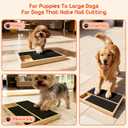 Dog Nail Scratch Pad with Treat Box, Solid Wood Nail Filing Board that Trims Nails Naturally Without Clippers for Dogs that Hate Nail Cutting, Indoor and Outdoor Training Tool (Black)