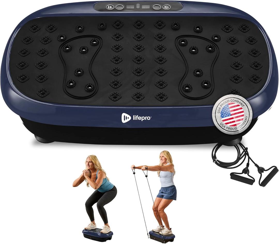 LifePro Vitalize Foot Massager Machine - 2 in 1 Vibration Plate with Rotating Acupressure Heads for Plantar Fasciitis, Muscle Pain Relief, Stimulate Feet & Leg Circulation - Perfect for Home & Office