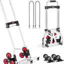 VEVOR Stair Climbing Cart, 260 lbs Capacity Stair Climber Hand Truck and Dolly, Heavy-Duty Folding Trolley Cart with Telescoping Handle, 10 Wheels & 2 Elastic Ropes for Home Shopping Moving Warehouse