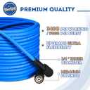 TOOLCY Super Flexible Pressure Washer Hose 50ft, 3400 PSI Kink Resistant Power Washer Hose 1/4 in., Replacement Power Wash Hose with M22 and 3/8" Quick Connection Kit for Gas & Electric