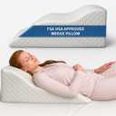 Aeris Wedge Pillow for Sleeping, Acid Reflux, and Snoring - Memory Foam Bed Wedge, 19-Degree Incline - Post-Surgery Recovery, Reading, Leg Elevation - Machine-Washable Cover [25.5"x25.5"x8"]