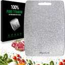 Titanium Cutting Board, 100% Pure Titanium Cutting Boards for Kitchen, Double Sided Food-Grade Lightweight Metal Chopping Board for Meat Vegetables Large Size (16" x 11")