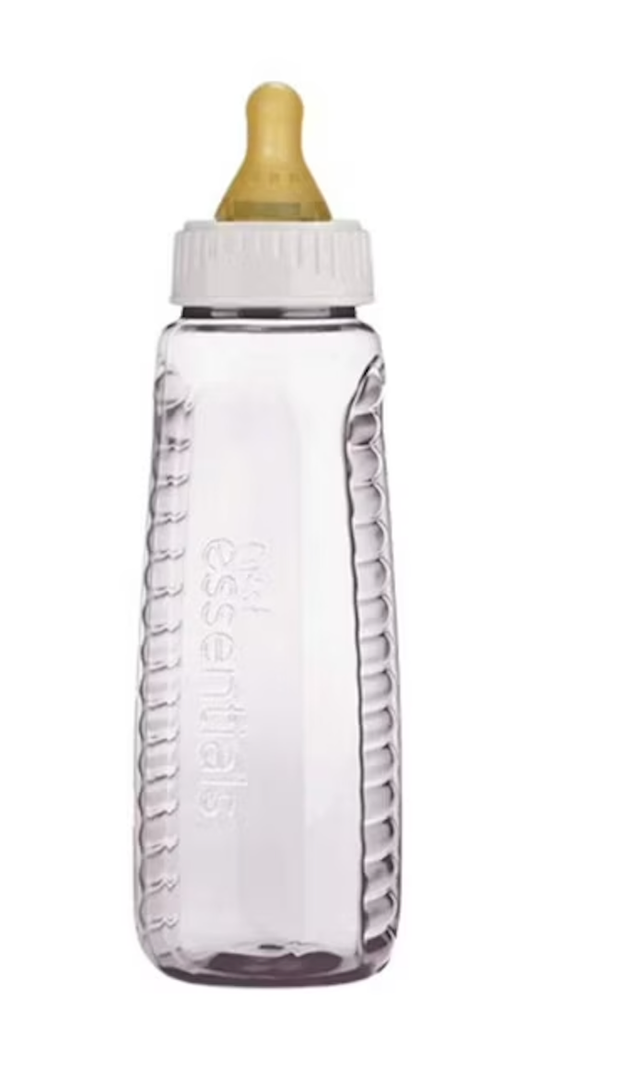 Gerber First Essential Clear View Plastic Nurser With Latex Nipple, BPA Free, Colors may vary, 3 Pack