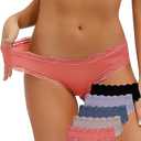 ADOVAKKER Women's Underwear Low Rise Lady Micro Smooth Breathable Briefs Hipster Panties Multipack Printing J-S1 S