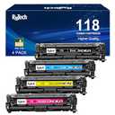 118 Toner Cartridge Black Cyan Magenta Yellow - High-Yield Remanufactured Replacement for Canon 118 CRG118 for Color Imageclass MF8580Cdw MF8380Cdw MF8350Cdn MF726Cdw LBP622Cdw MF641Cw MF644,4 Pack