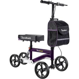 BlessReach Economy Knee Scooter, Steerable Knee Walker, Foldable Knee Scooters for Foot Injuries Adult Best Crutches AlternativeKnee Scooter for Adults Purple