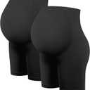 HOFISH Seamless Over-the-Bump Maternity Shapewear, High-Waisted Support, (Black, S)