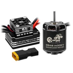 3548 1400KV Brushless Out runner Motor with AM32 80A Brushless ESC Electric Speed Controller for 1/10 Remote Control Crawler Upgrade