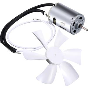 6" Replacement White RV Vent Fan Blade with 12V D-Shaft Motor, Compatible with Heng's, Elixir, Ventline, Jensen