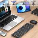 Foldable Keyboard and Mouse,Portable Full-Size Folding Wireless Keyboard Mouse Combo for Business Travel,2.4G+Bluetooth 5.0x2,USB-C Rechargeable,Compatible with iOS/Android/Windows/MacOS(Black)