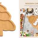 Christmas Shape Tray Dessert Tray Bamboo Snack Plate Serving Tray for Events Living Room Restaurant 2PCS