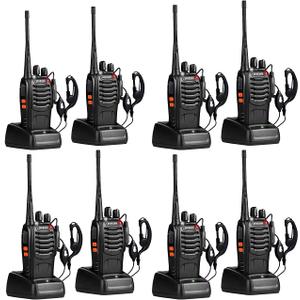 pxton Two Way Radios Long Range for Adults with Headphones, Walkie Talkies 16 Channel Handheld 2 Way Radio Rechargeable with Flashlight Li-ion Battery and Charger (Pack of 6）