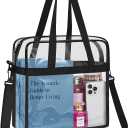 Clear Bag for Stadium Events 12612 Clear Tote Bag for Concert,Sport,Festival (Black)