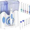H2ofloss Dental Water Flosser for Teeth Cleaning With 12 Multifunctional Tips & 800ml Capacity, Professional Countertop Oral Irrigator Quiet Design(HF-9 whisper)