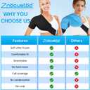 Shoulder Ice Pack Rotator Cuff Cold Therapy Flexible Reusable Gel Ice Cold Pack Compression Wrap for Injuries Pain Relief & Tendonitis, Recovery After Shoulder Surgery, Swelling(Black)