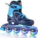 2PM SPORTS Inline Skates for Kids Girls Boys Ages 4-8 6-12 with Light Up Wheels, Adjustable Kids Roller Skates Blades for Youths Beginners