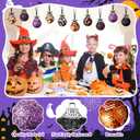 24 Pcs Halloween Ball Ornaments for Tree 2 Inch Halloween Tree Decorations Pumpkin Ghost Bat Spider Glitter Ornaments with Sequins for Party Indoor Outdoor Decor Spooky Style Decor