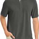 TBMPOY Men's Polo Shirts Short Sleeve 3-Button Golf Moisture Wicking Athletic Tennis T-Shirts Casual Collared Shirt (X-Large, Grey)