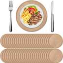 Yunlly 48 Pcs 15 Inches Round Burlap Placemats Bulk Burlap Farmhouse Placemats Set Heat Resistant Table Mats Circle Jute Charger Place Mats for Wedding Holiday Dinner Rustic Table Decorations(Brown)