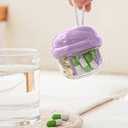 Pill Organizer,Pill Dispenser with 7 Large Compartments,Portable Pill Box for Travel, Anti-Mix Design & Wide Opening Design, Easy Access to Vitamin Dispenser, Includes 20 Blank Stickers(Purple)