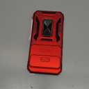 DEERLAMN Case for Google Pixel 9 Pro XL with Slide Camera Cover+Screen Protector(1 Pack), Rotated Ring Kickstand Military Grade Shockproof Protective Cover-Red