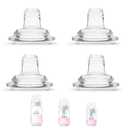 Sippy Spout Nipples for Philips Avent Anti-Colic Baby Bottles, 4-Count, Soft Spout, Food Grade Silicone, Variable Flow, Spill and Leak Proof, BPA-Free, Converts Bottle to Sippy Cup, 4+ Months