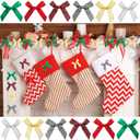 400 Pieces Christmas Mini Bows Small Satin Ribbon Bows Glitter Bows Bowknot for Wedding Birthday Party Decoration Wrapping Craft Supplies, 6 Colors