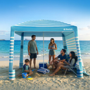 Gorich Beach Cabana with UPF50+ UV Protection, 8x8 FT/10x10 FT Beach Canopy Tent with Side Wall, Easy Setup, Windproof Portable Sun Shelter Shade for Family
