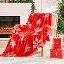BEDELITE Christmas Throw Blanket Cozy Holiday Blanket with Red Snowflake Design, Soft Lightweight Fleece Christmas Blanket for Couch & Bed, Festive Home Dcor & Gift, 50"x60"