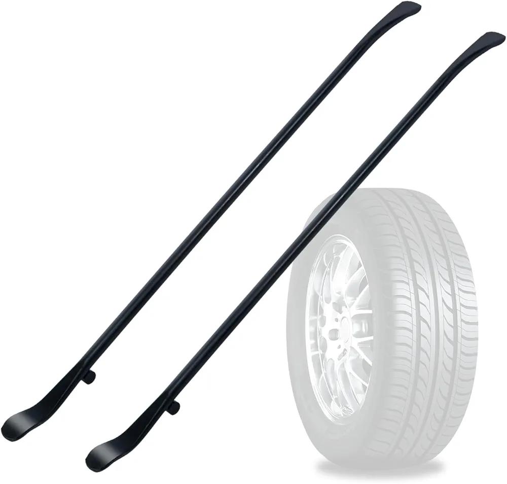 2 Pcs Tire Mount and Demount Iron Tire Changing Removal Tool Upgraded 34645 Tire Iron for Tire Bar Tubeless Tires Auto/Truck Maintenance Replace Manual Tire Changer，40 in x 4/5 in Black