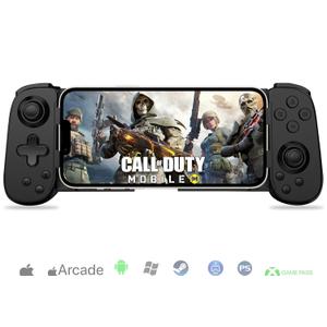Wireless Controller for iPhone/Android/PC/iPad/Tablet/APPL Arcade MFi Games/Switch/PS4, Support Streaming on PS5/PS4/Xbox/PC Console, Cloud Gaming Gamepad Joystick - Turbo/6-Axis Gyro/Dual Motors (Dark Black)