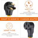 Tellegloww 10 ft NEMA 10-30P to 14-50R EV Charger Cord 3 Prong Old Dryer Outlet to Level 2 EV Charger Extension Cord with Handle (Only for 3 Prong L-Shaped Old Dryer NEMA 10-30R Outlet) ETL Listed