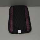 NBTEPEM Bling Car Center Console Cover, Leather Car Arm Rest Cover Cushion with 2 Storage Bags, Universal Automotive Armrest Protector Storage Box, Bling Accessories Interior for Most Vehicles (Pink)