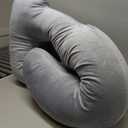 MOON PARK Pregnancy Pillows for Sleeping - 57 Inch U Shaped Full Body Maternity Pillow with Removable Cover - Support for Back, Legs, Belly, Hips - Pregnancy Pillow for Women - Grey, Velvet Cover - 57 Inch