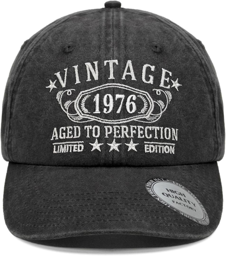 1926-1996 Birthday Gifts for Men Women,Personalized 30th-100th Birthday Ideas Gift,Parents Vintage Hat (01.black)