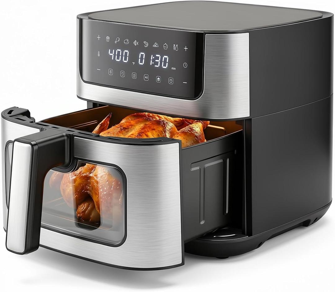 8-in-1 Air Fryer 6 Quarts Airfryer with Window, 11.42x10.83x12.99 inch