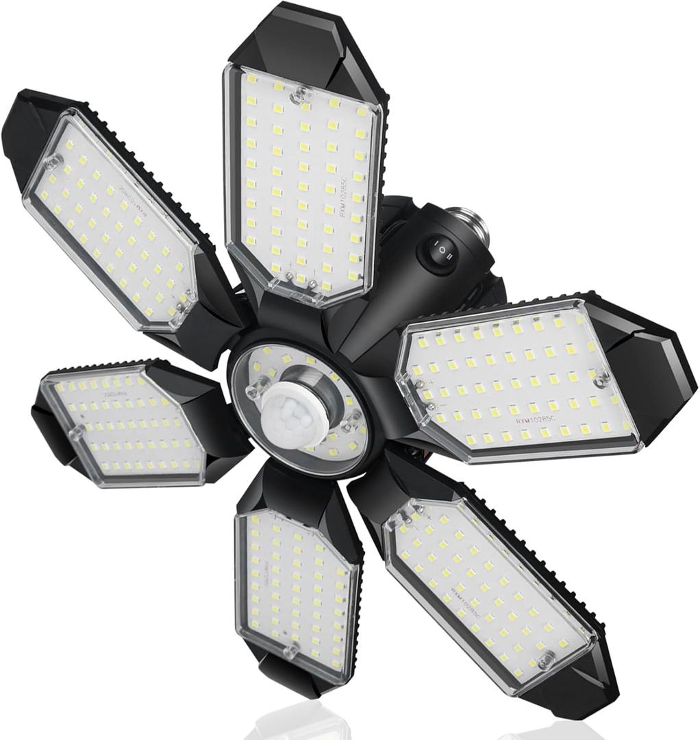 Motion Sensor Garage Light, 18000LM 180W Garage Lights Ceiling Led Motion Activated,Motion Sensor Light Indoor with Dusk to Dawn, E26 Screw in Shop Light for Basement Barn Attic Warehouse