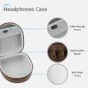Geekria Shield Headphones Case Compatible with Marshall Major II/III/IV/V, Mid ANC, Replacement Hard Shell Travel Carrying Bag with Cable Storage (Brown)