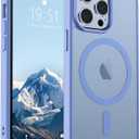 SUPFINE Magnetic for iPhone 13 Pro Max Case (Compatible with MagSafe) (Military Grade Drop Protection) Slim Translucent Matte Shockproof Phone Cover,Blue Purple