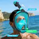 Greatever G2 Full Face Snorkel Mask with Latest Dry Top System,Foldable 180 Degree Panoramic View Snorkeling Mask with Camera Mount,Safe Breathing,Anti-Leak&Anti-Fog